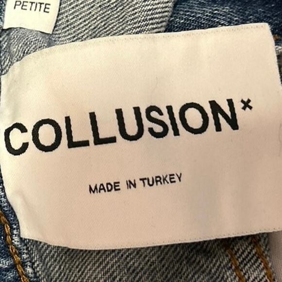 Collusion 004 Womens Blue Mid Rise Relaxed Baggy Straight Denim Jeans Size 26/28 - Picture 4 of 7